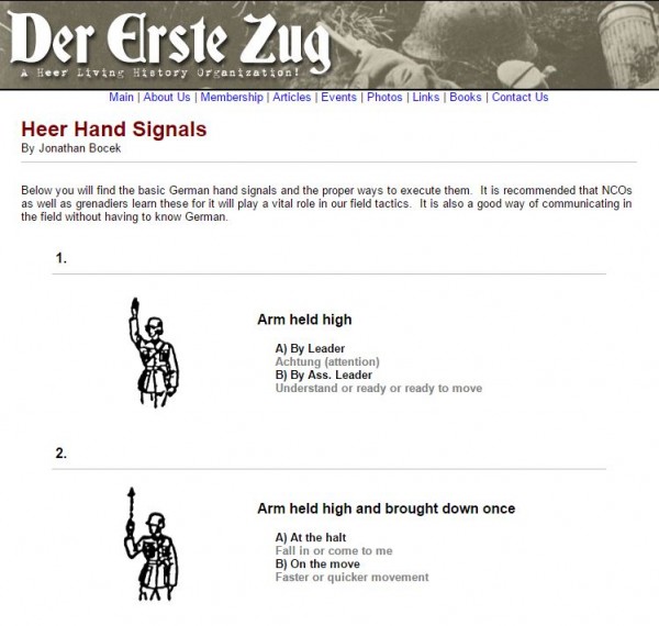 Heer  German Hand Signals manual