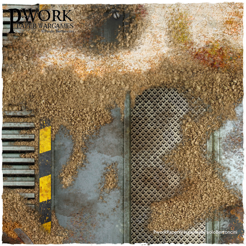 Pwork Wargames science fiction gaming mat: Industrial Ruins