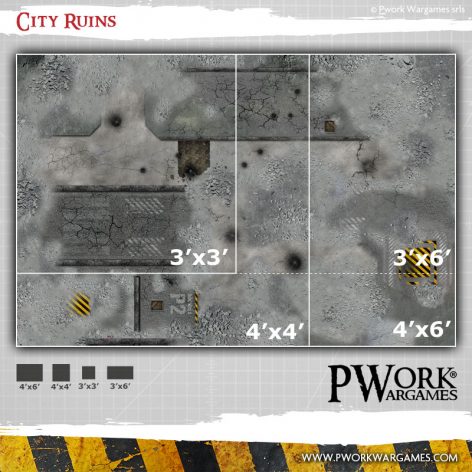 City Ruins Pwork Wargames SciFi Gaming Mat BoLS GameWire