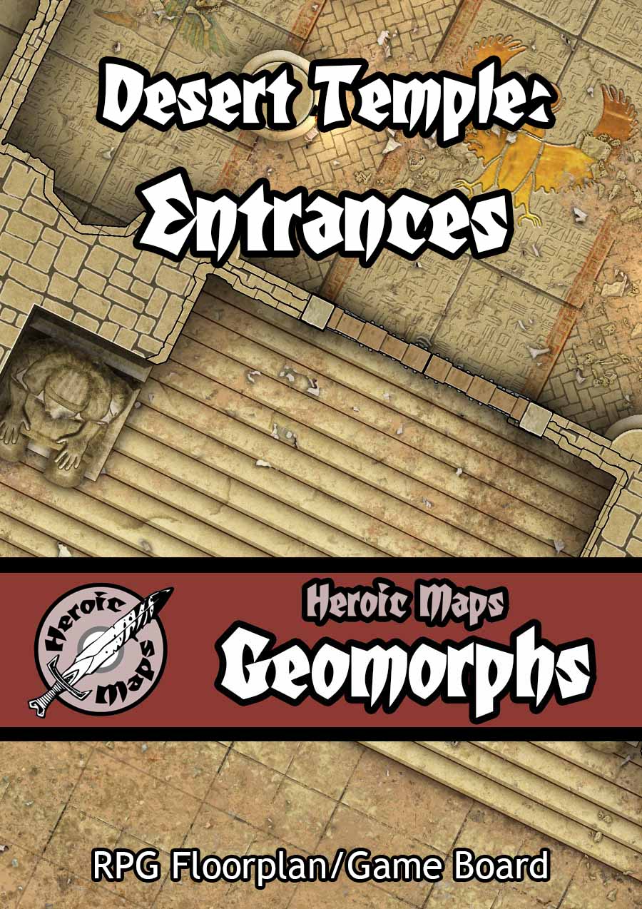 New RPG battlemap – Desert Temple Entrances