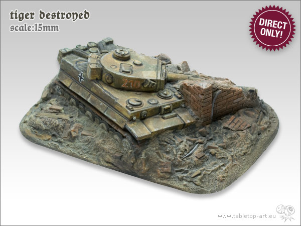 NEW 15MM TERRAIN – TIGER DESTROYED AND OUTHOUSE