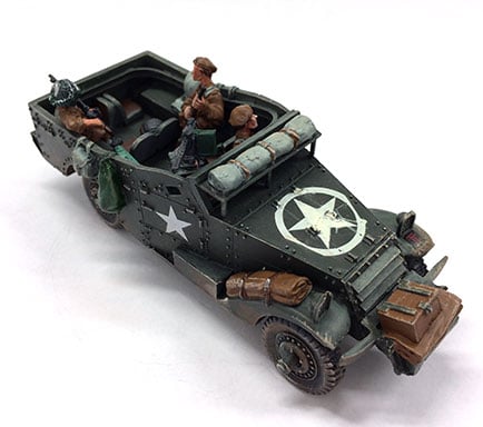 28mm 1/56 3D printed WWII US M3 White Scout Car Covered suitable 4 Bolt Action 