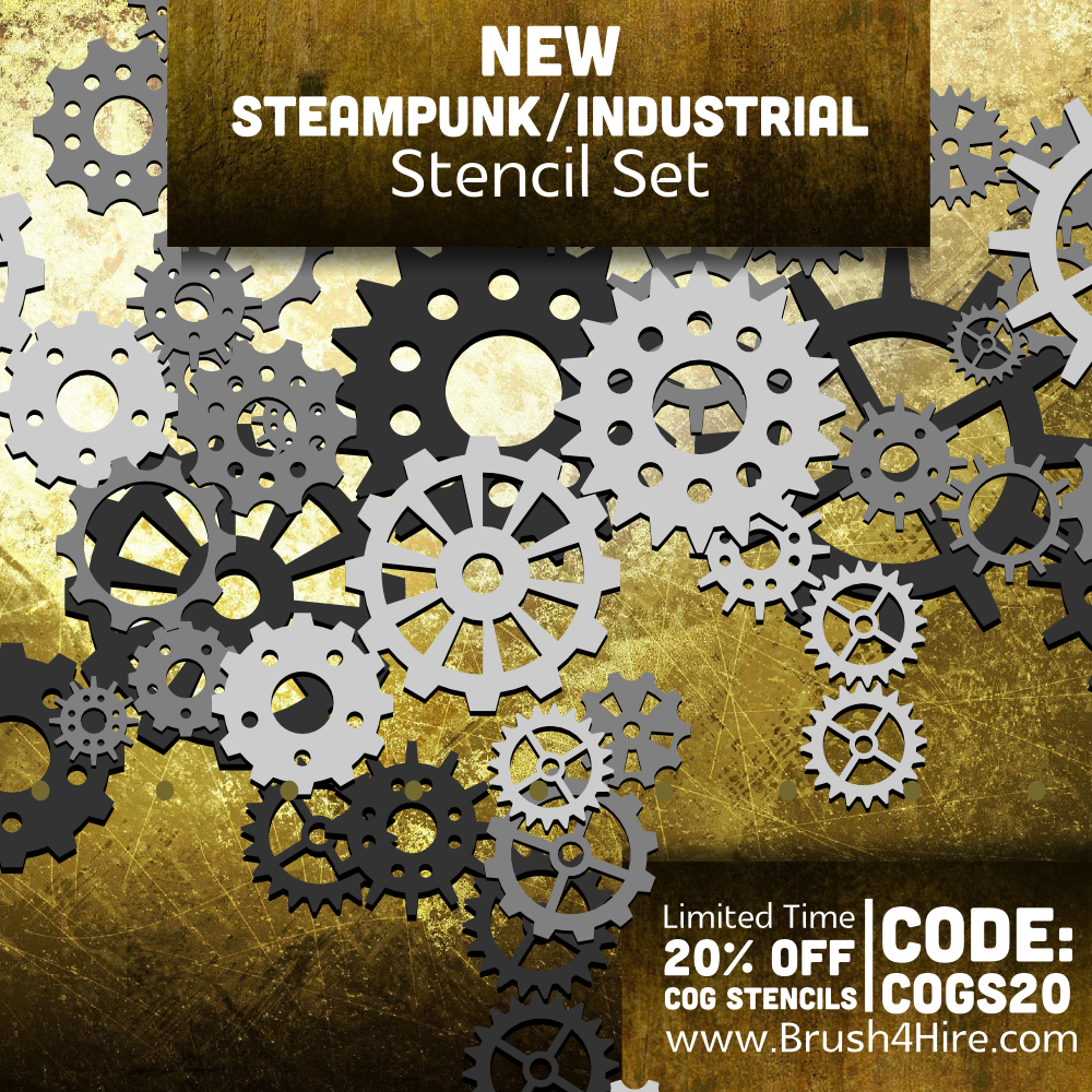 New Steampunk Industrial Stencils