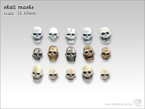 NOW AVAILABLE – SKULL MASKS 28MM