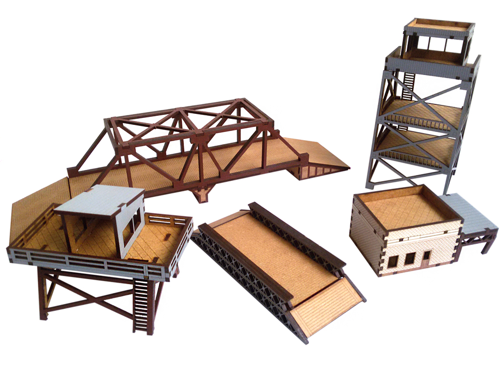 Front Arc added watchtowers and bridges to their 15mm terrain range