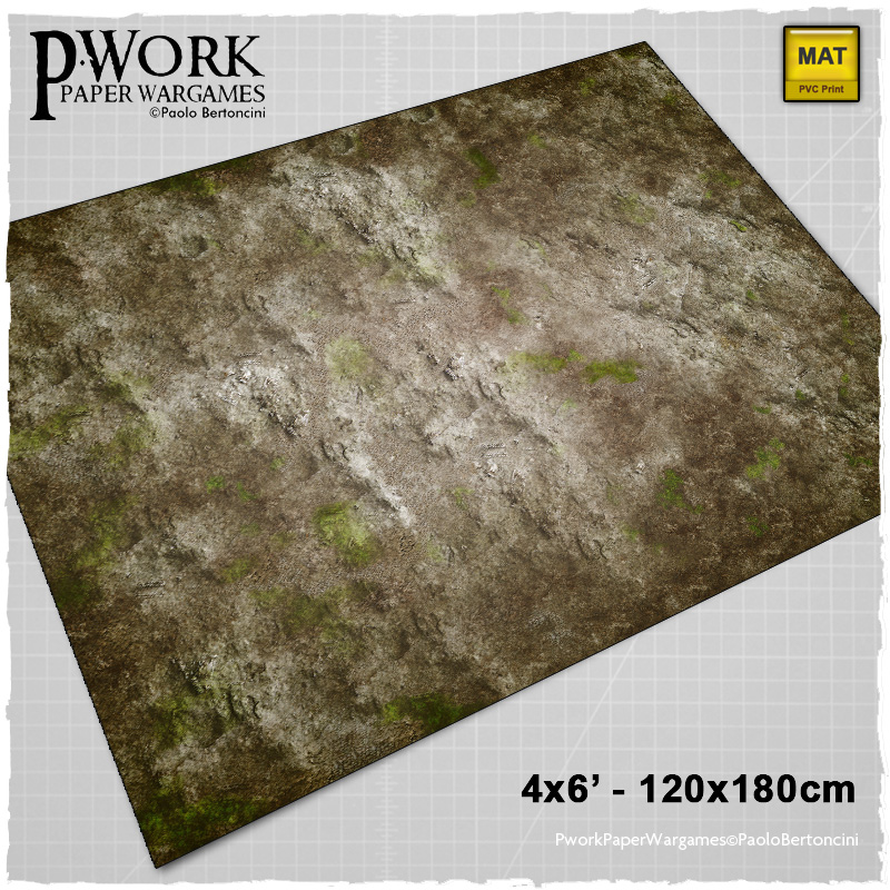 Pwork Wargames releases a new gaming mat in dust, sand and rock environment