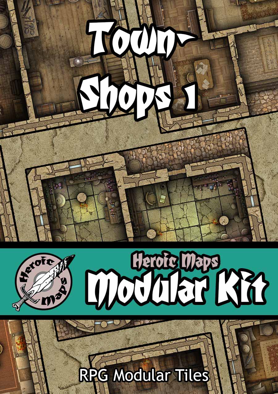 Heroic Maps – Modular Town Shops