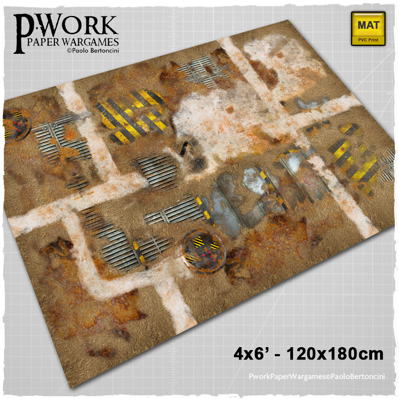 Pwork Wargames science fiction gaming mat: Industrial Ruins