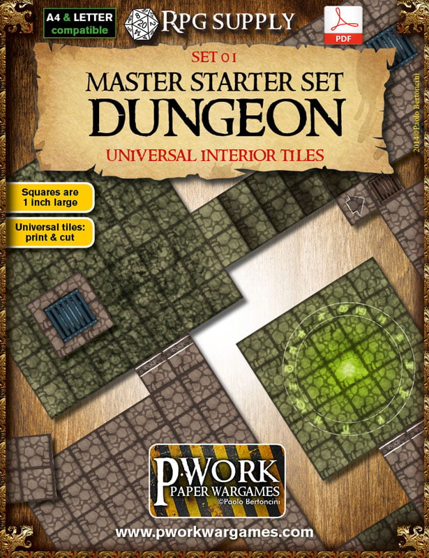 Pwork Wargames fantasy Tiles Set: Master Starter Set Dungeon