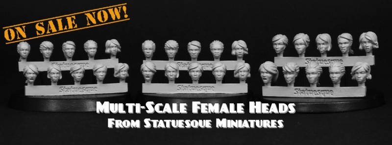 TWO new sizes of female head sprues from Statuesque