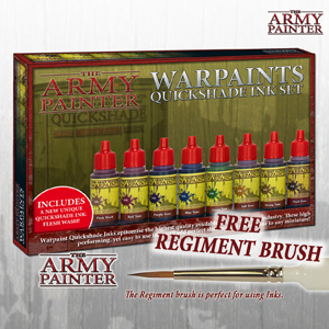 Free Regiment Brush with Warpaints Quickshade Ink Set