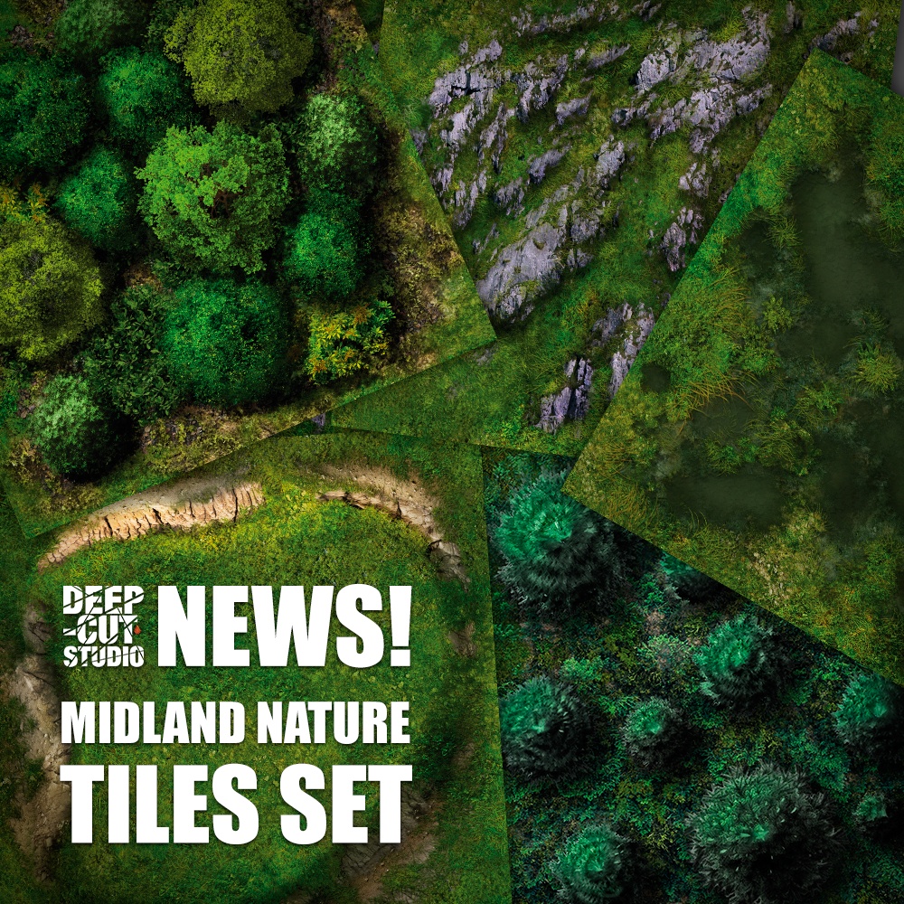 Deep-Cut Studio releases nature terrain tiles on mousepad material