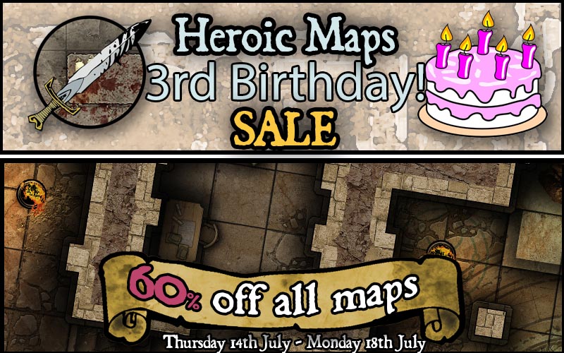 Heroic Maps – 3rd Birthday Sale & Free Map!