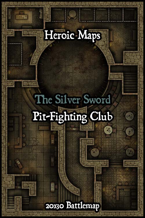 Heroic Maps - The Silver Sword Pit-Fighting Club battlemap - BoLS GameWire