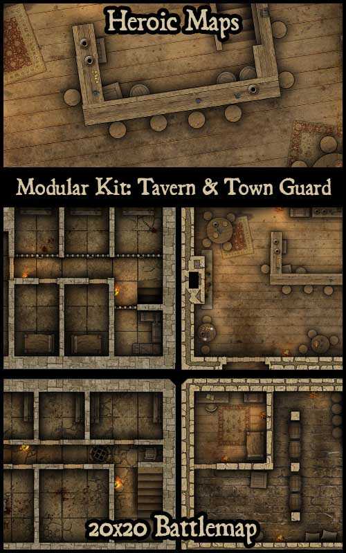 Heroic Maps – Modular Kit: Library, Church, Tavern & Town Guard