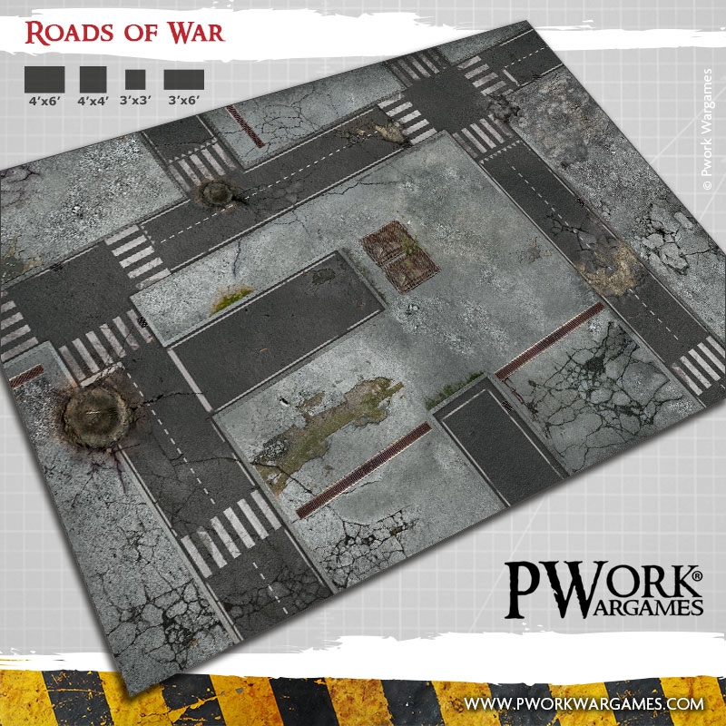 Roads of War: Pwork Wargames SciFi gaming mat