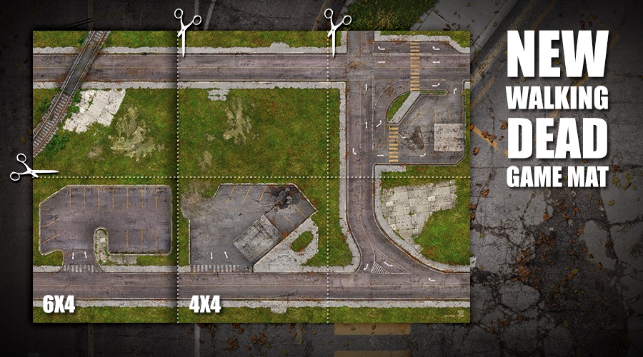 Walking Dead miniature game mat release from Deep-Cut Studio