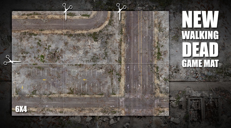 A new Walking Dead miniature game mat release from Deep-Cut Studio