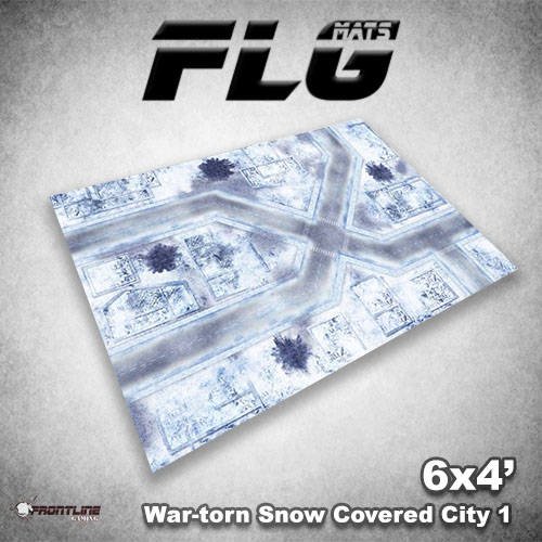 New FLG Mat: War-torn Snow Covered City in 6×4′, 4×4′ and 3×3′ sizes.