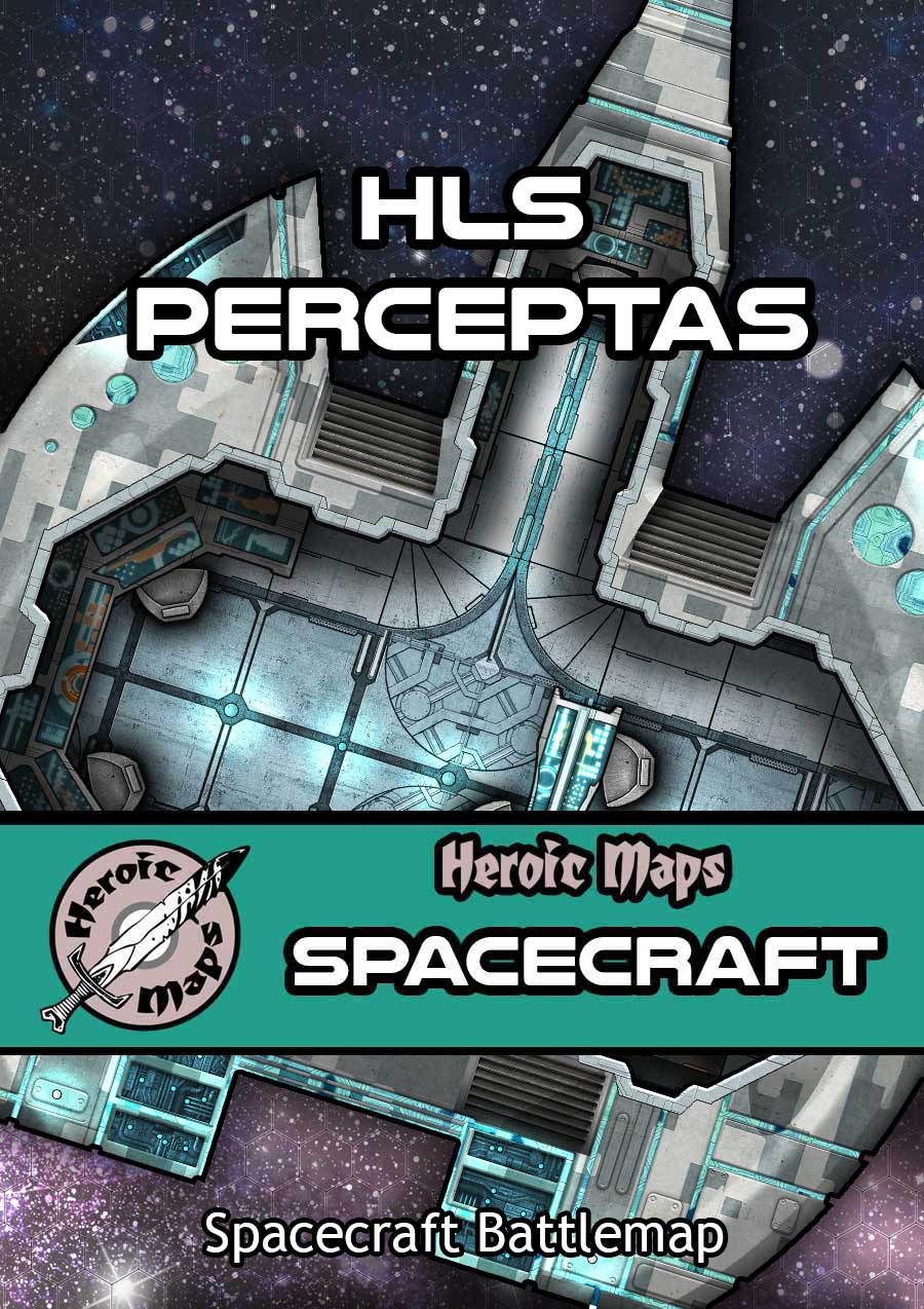 Heroic Maps – HLS Perceptas spacecraft battlemap