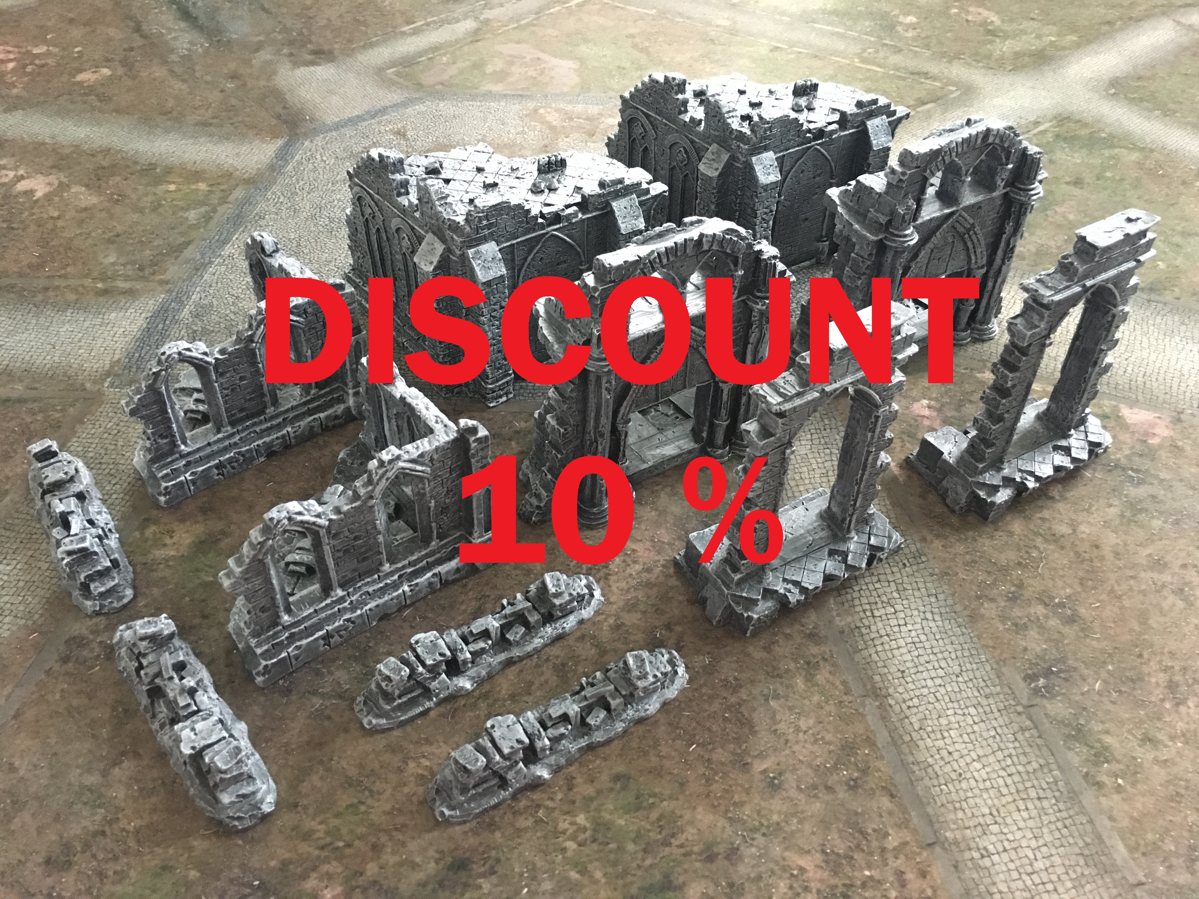12 pcs of prepainted resin terrain with a discount now