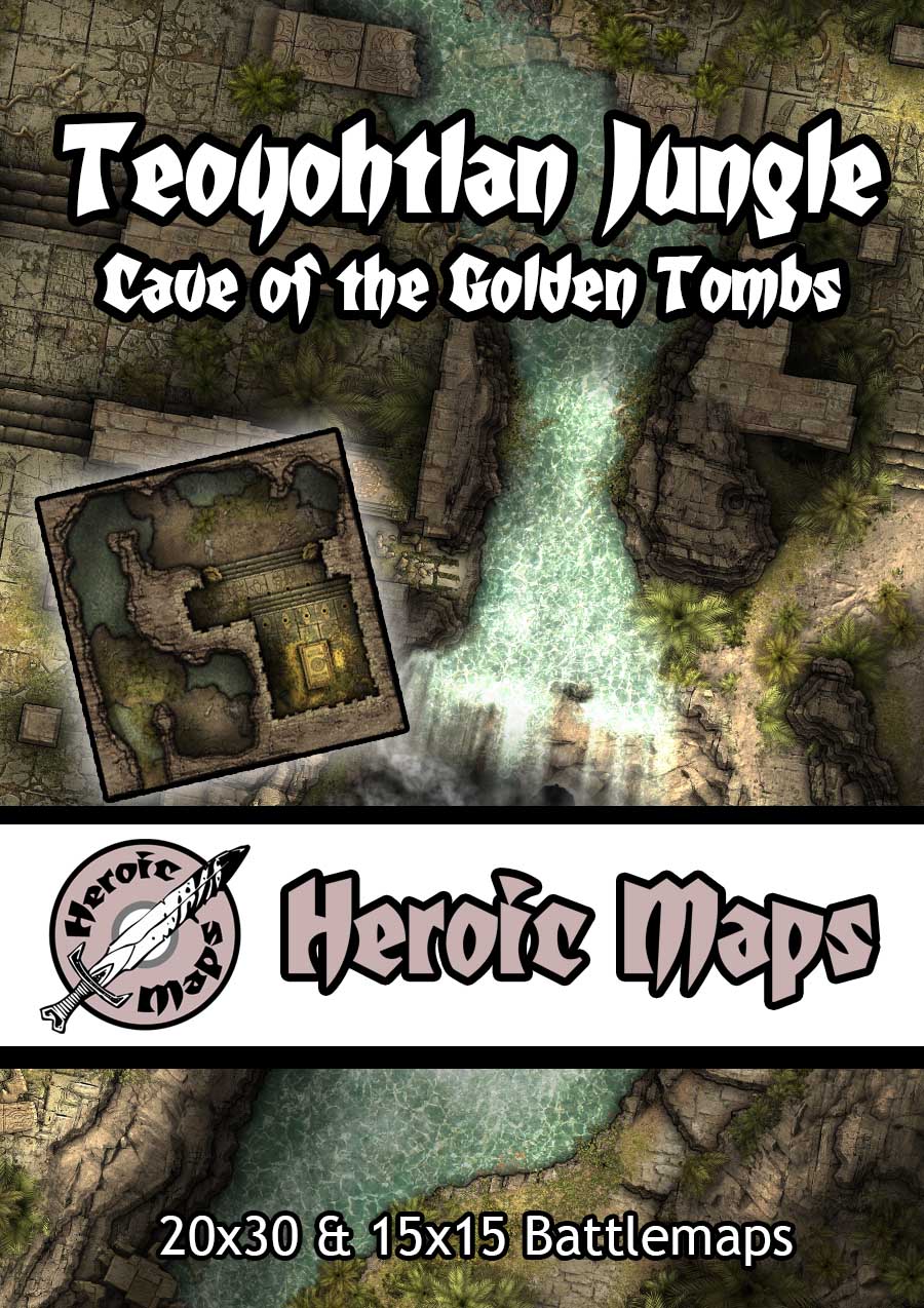 Heroic Maps – Teoyohtlan Jungle Ruins Battlemaps