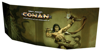 Conan GM Screen, Toolkit, Tile Sets, Poster Set & Conqueror’s Bag Released