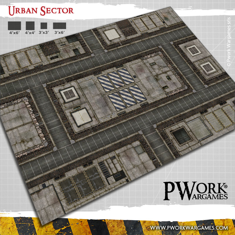 Urban Sector: Pwork Wargames SciFi gaming mat