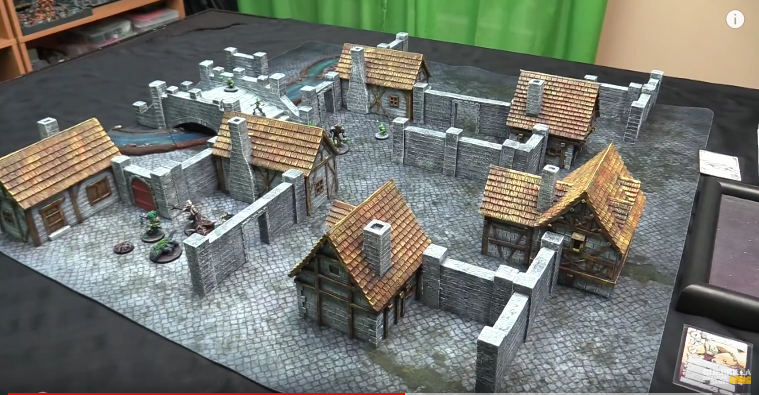 New fantasy 6 pre-painted houses and 1 bridge set