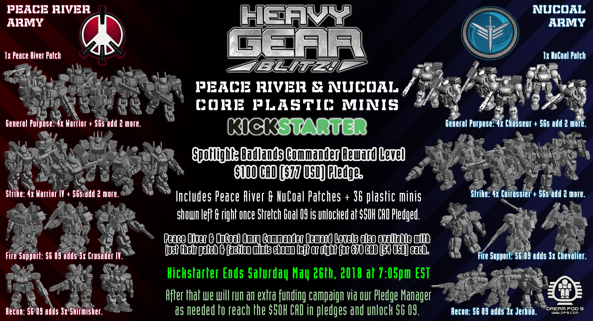 Heavy Gear Blitz Peace River & NuCoal Core Plastic Miniatures Kickstarter Final 19 Hours Update!