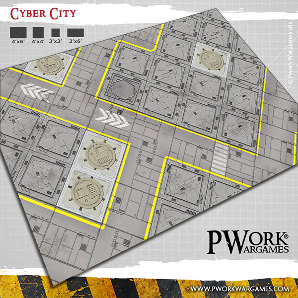 Cyber City: Pwork Wargames science fiction gaming mat