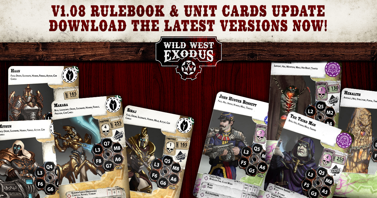 Version 1.08 Update – Rulebook and Cards