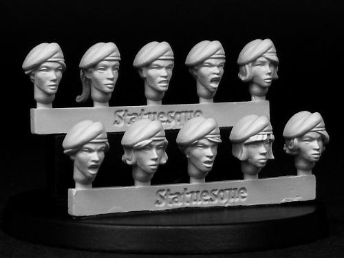 New Statuesque Heroic Scale Female Heads NARROW – Berets on sale now!
