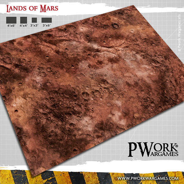 Lands of Mars: Pwork Wargames SciFi gaming mat