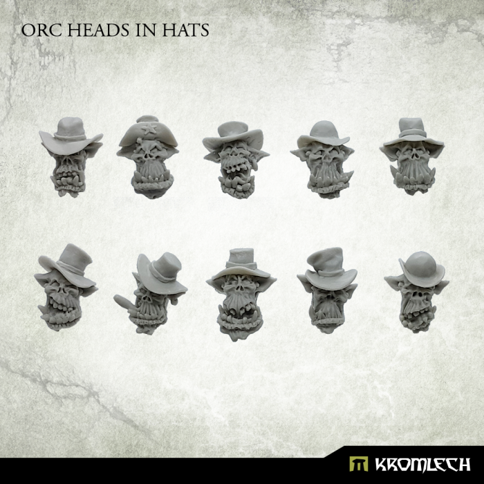 Orc Heads in Hats from Kromlech !