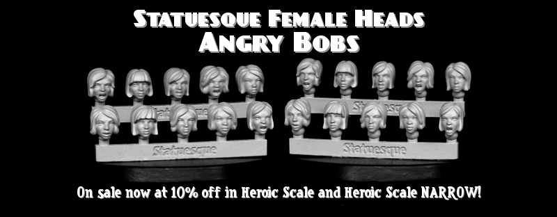 Statuesque ‘Angry Bobs’ Female Heads back in stock at 10% off!