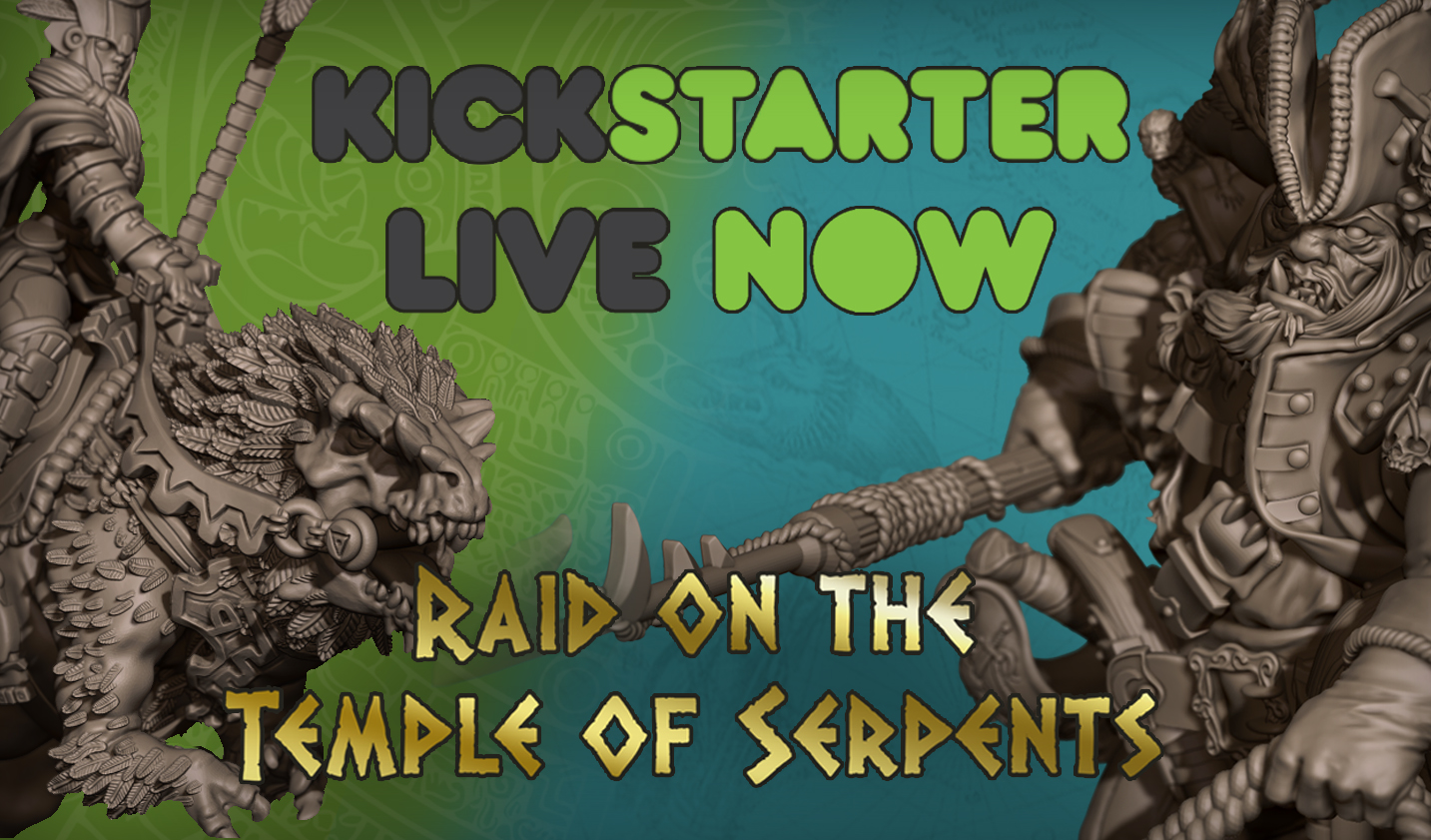 Wargaming Miniatures Kickstarter – 2 Armies: Ogre Pirates vs. Dinoriding Amazons