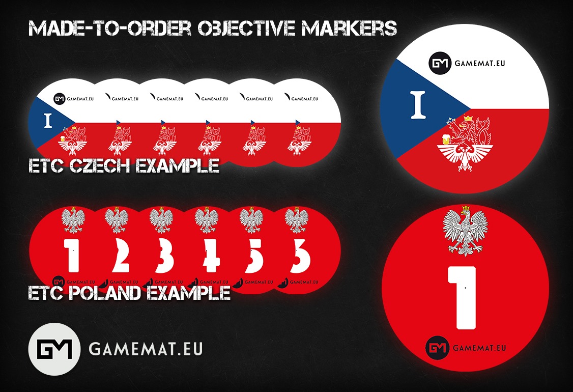 objective markers; warhammer 40k terrain battlemat gamemat.eu