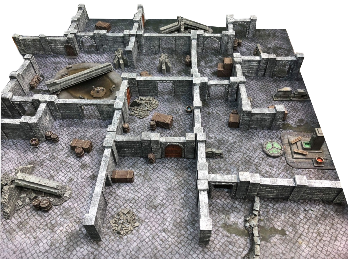 DUNGEON WALLS – WARGAMING SCENERY – PREPAINTED AND ASSEMBLED