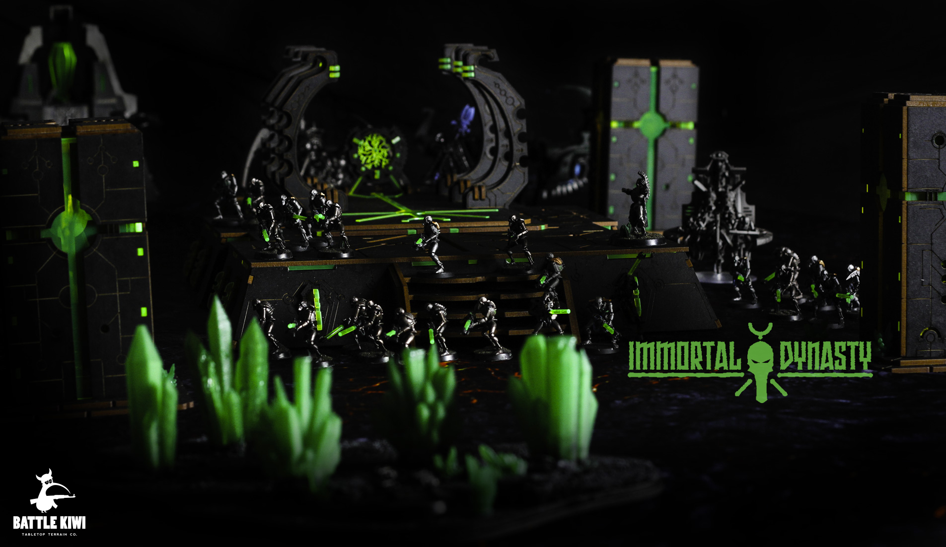 IMMORTAL DYNASTY terrain range for your wh40K & scifi games has risen! Preprimed in Dark Galaxy Black!
