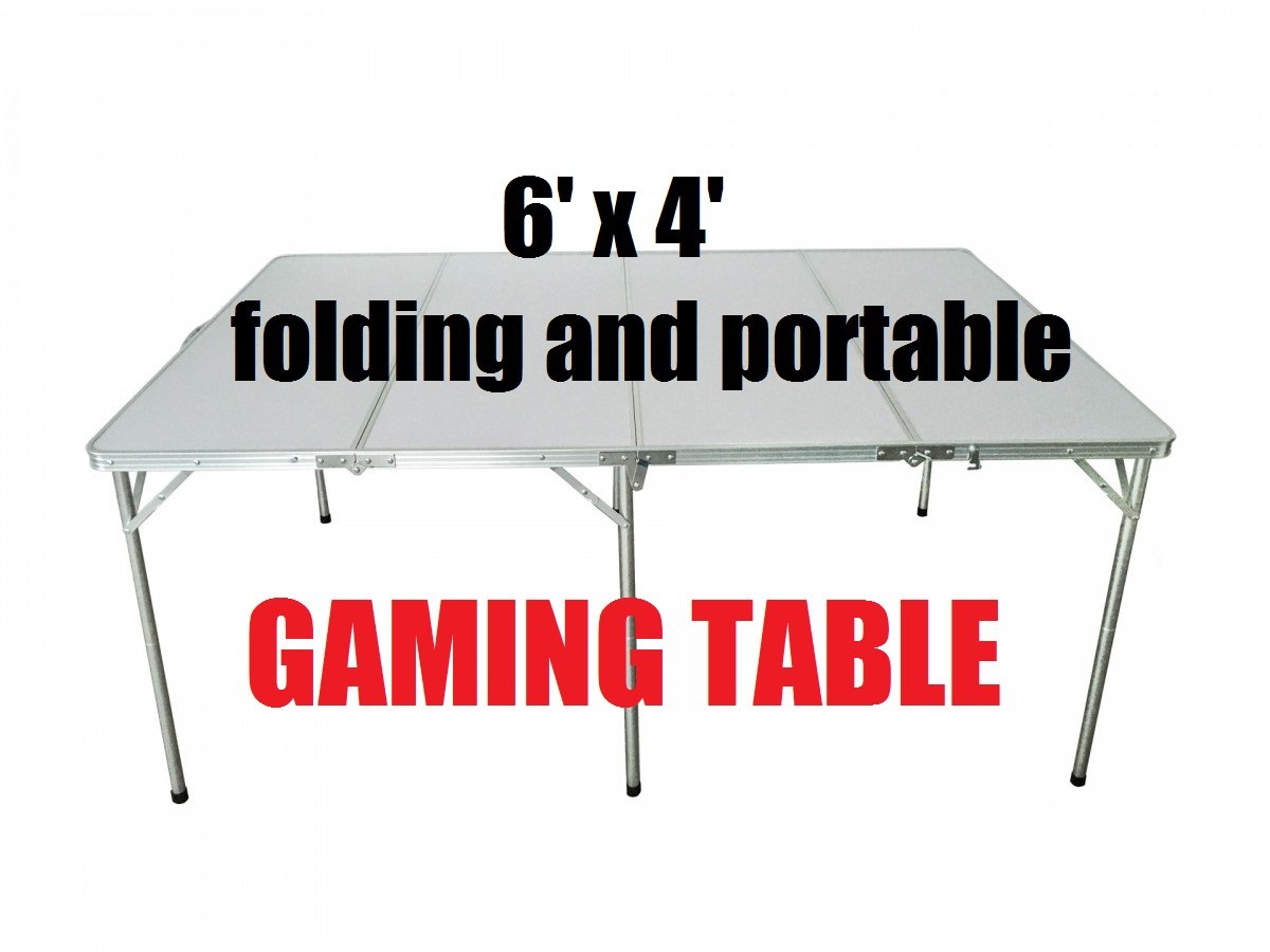 6′ x 4′ folding and portable GAMING TABLE – BACK IN STOCK NOW !