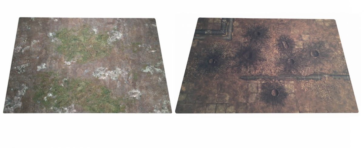 New 6’x4′ doublesided neoprene gaming mat combination ‘Badlands and Blast Zone’ – URBANMATZ