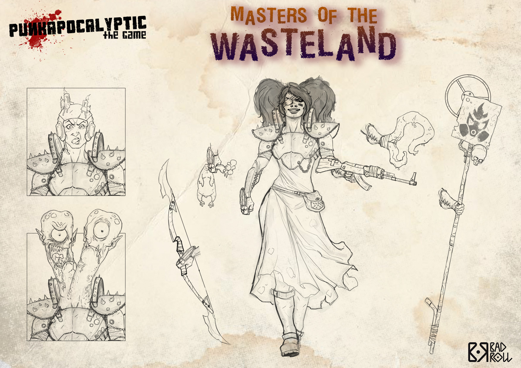 Punkapocalyptic. Masters of the Wasteland KS. Mercenary mounted on a Wasteland beast unlocked and last free unlockable miniature