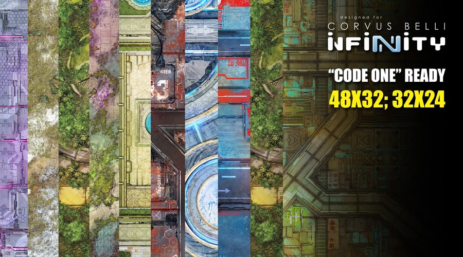 Deep-Cut Studio releases Infinity Code One compatible game mats for all factions
