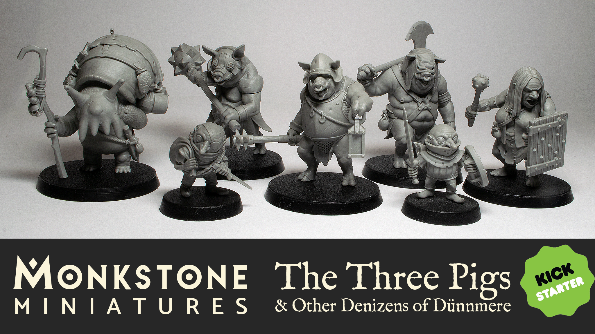 Monkstone Miniatures Kickstarter Launches – The Three Pigs & Other Denizens of Dünnmere
