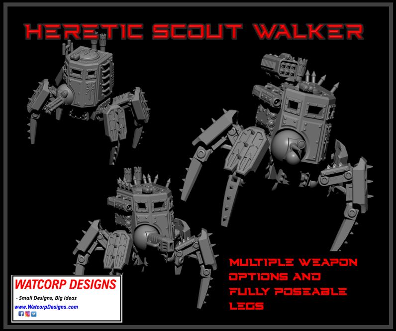 3D Printable Heretic Scout Walker