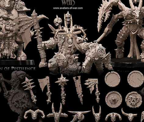 Avatars of War: New 3D printable Beastmen and Skeletons