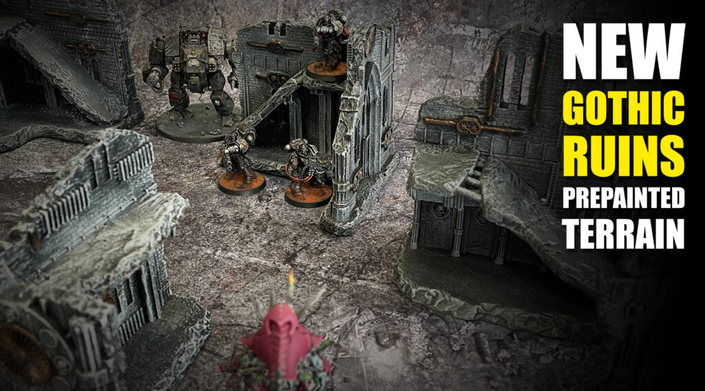 Gothic Ruins prepainted buildings just launched at Deep-Cut Studio