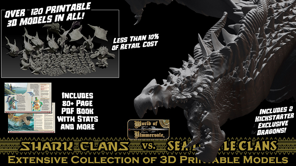 [Kickstarter] Shark Clans vs. Sea Tortle Clans 3D Printable Miniatures