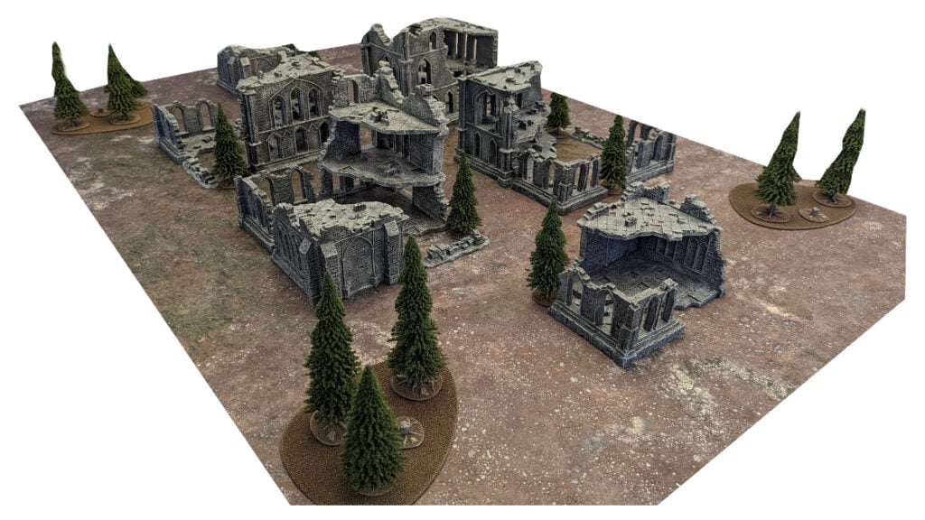 Prepainted GOTHIC Ruins set – warhammer 40000 wargaming scenery – wargaming terrain